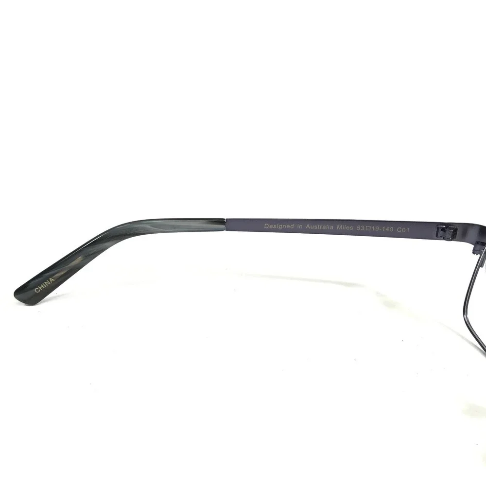 Iconik Eyeglasses Frames Miles C01 Black Grey Rectangular Full Rim 53-19-140